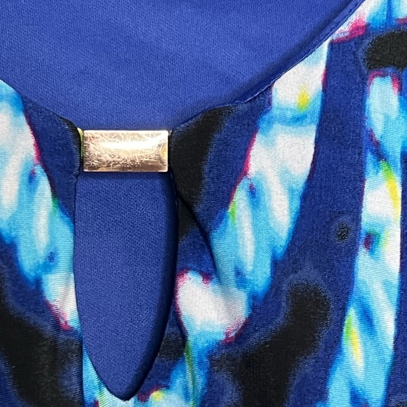 R&K Women’s Sleeveless Blue/Multi Dress - Size Large - Picture 4 of 4